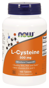 Now Foods, L-Cysteina 500 mg z witaminami C i B6, 100 tabletek
