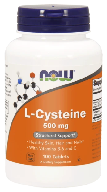 now food l-cysteina 500 mg z witaminami C i B6 100 tabletek