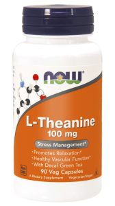 Now Foods, L-Teanina 100 mg z zieloną herbatą, 90 kapsułek
