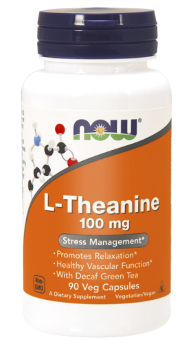 now foods l-teanina 100 mg z zieloną herbatą 90 kapsułek