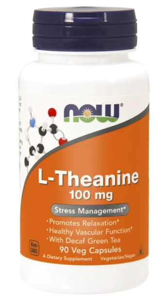 now foods l-teanina 100 mg z zieloną herbatą 90 kapsułek