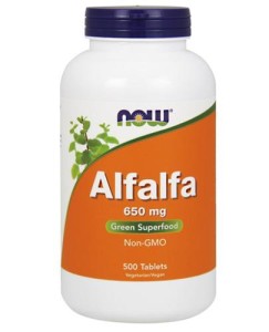 Now Foods, Lucerna 650 mg (ALFALFA), 500 tabletek