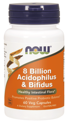 Now Foods 8 miliardów acidophilus &amp; bifidus 60 kapsułek