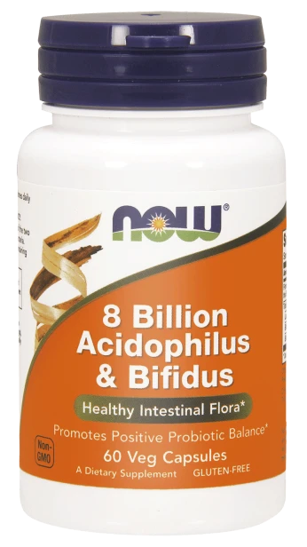 Now Foods 8 miliardów acidophilus &amp; bifidus 60 kapsułek