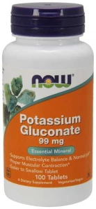 Now Foods, Potas 99 mg ( glukonian potasu ), 100 tabletek