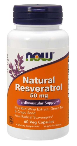now foods resweratrol 50 mg kompleks 60 kapsułka