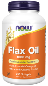 Now Foods, Olej z nasion lnu 1000 mg, 250 kapsułek