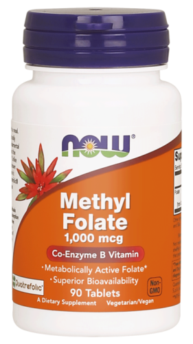 now foods metylofolian 1000 mcg 90 tabletek