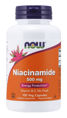 now foods niacinamide 500 mg witamina b3 100 kapsułek