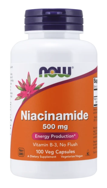 now foods niacinamide 500 mg witamina b3 100 kapsułek