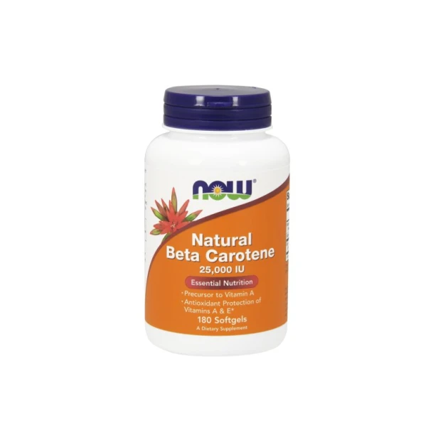 Now Foods naturalny beta karoten witamina a 25000 180 kapsułek