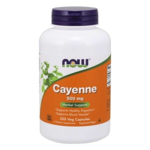 Now Foods Pieprz Cayenne 500 mg, 250 kapsułek