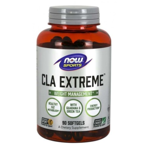 Now Foods cla extreme sprzężony kwas linolowy z oleju z szafranu guarana zielona herbata 90 kapsułek