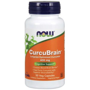 Now Foods Curcubrain kurkumin 400 mg, 50 kapsułek